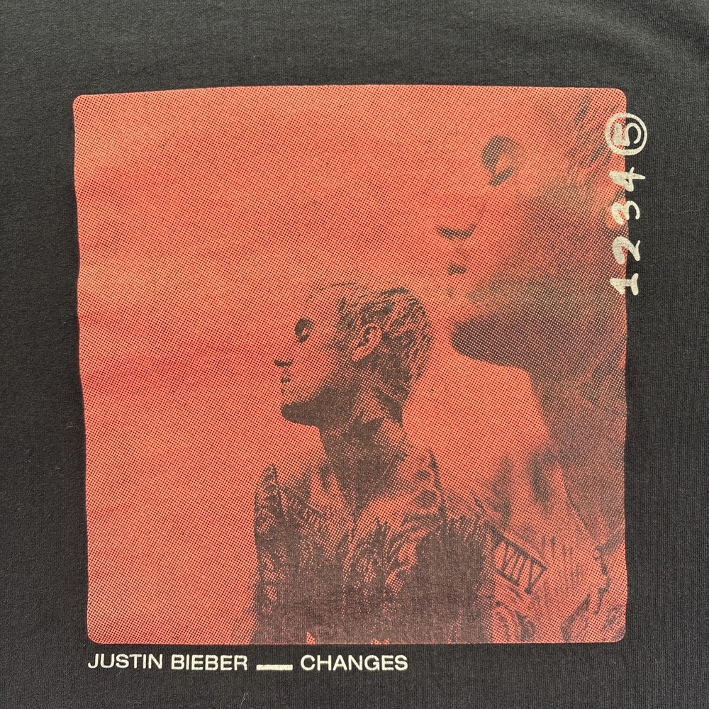 Changes T-Shirt Mens Med Black Cotton Justin Bieber Changes Album Promo Graphic - Picture 2 of 7